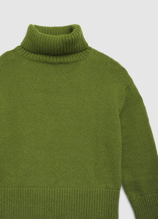 Boxy turtleneck sweater with English ribbing