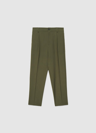 Pantaloni con pinces e vita elasticizzata