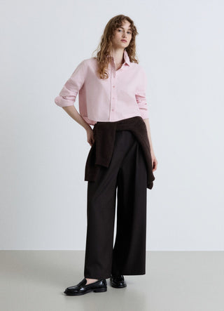 Solid colour crop oxford shirt