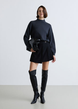 Pull en maille à col montant