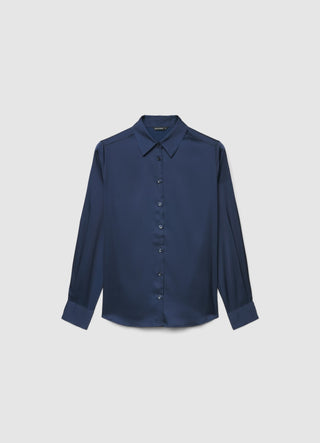 Camicia classica tinta unita similsatin