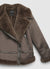 Biker jacket with shearling-effect lining