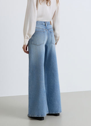 Low-rise wide-leg jeans