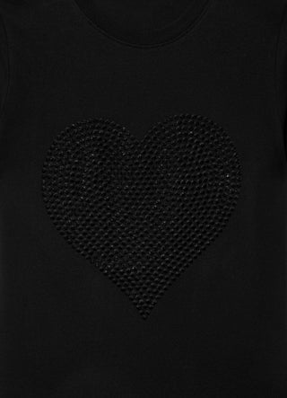 T-shirt with rhinestone heart