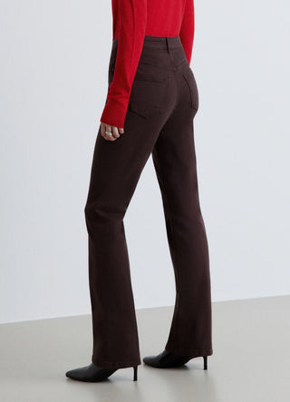 Solid colour five-pocket bootcut jeans