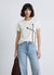 T-shirt with appliquéd flowers