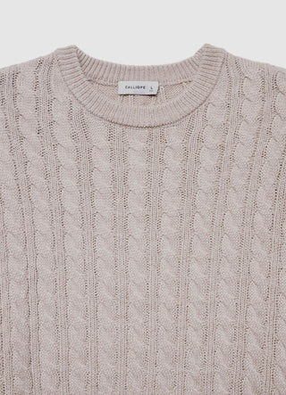 Maglia girocollo a trecce
