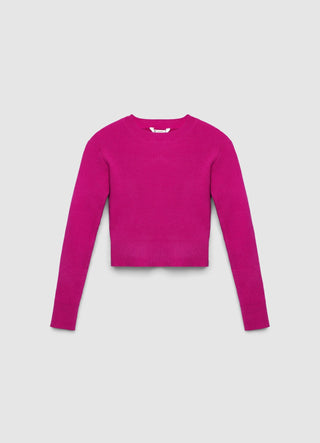 Ribbed crew neck sweater