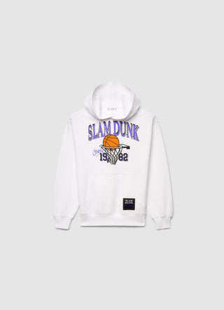 Felpa oversize con cappuccio e stampa basket