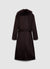 Manteau à col en fourrure synthétique