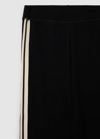 Pantaloni wide leg con bande laterali
