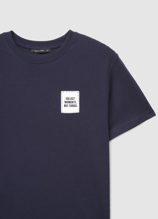 T-shirt with patch and lettering