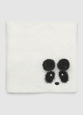 Neck warmer with panda pompom