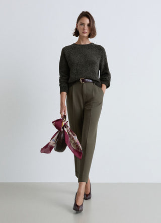 Crew neck jumper with raglan sleeves