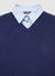 Maglia con inserto camicia e scollo a V