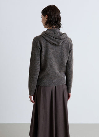 Cardigan con zip e cappuccio