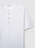 T-shirt serafino a costine con bottoni