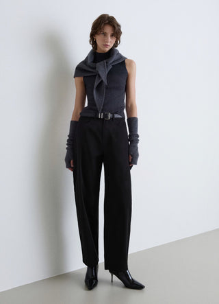 Solid colour balloon worker trousers