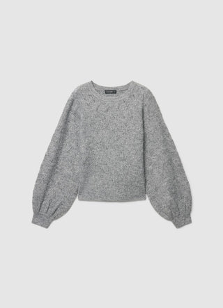 Maglia girocollo pointelle effetto luccicante