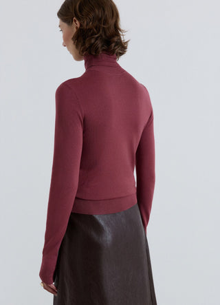 Uni-farbener Rollkragenpullover