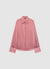 Striped shirt with classic collar in faux satin