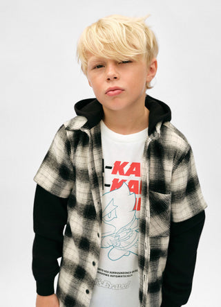 Camicia con cappuccio a quadri