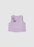 Top sleeveless vest with floral appliqués