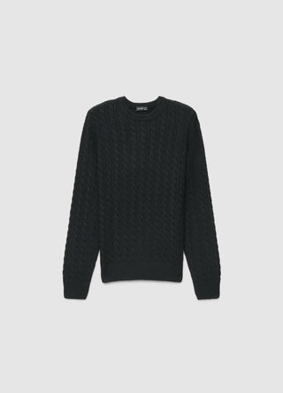 Maglia girocollo a trecce
