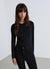 Long-sleeve crew neck T-shirt in a solid colour