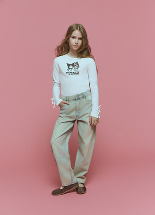 T-shirt a maniche lunghe con stampa Hello Kitty and friends