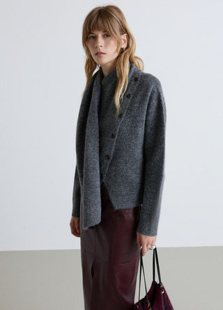 Cardigan mit Schalkragen und Knöpfen