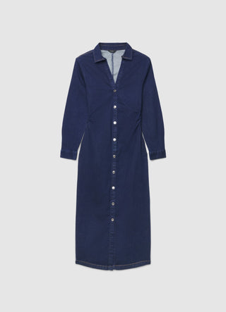 Abito chemisier in denim stretch con bottoni