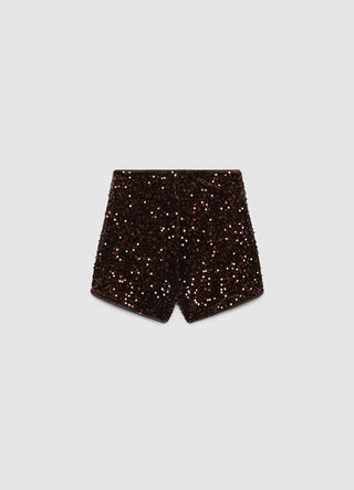 High-waisted shorts with sequins
