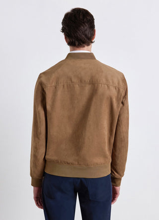 Bomber in simil camoscio con zip