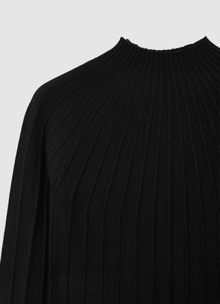 Maglia a coste con collo perkins