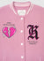 Varsity jacket with snap buttons and lettering