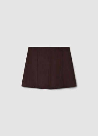 Suede-effect miniskirt with side zip