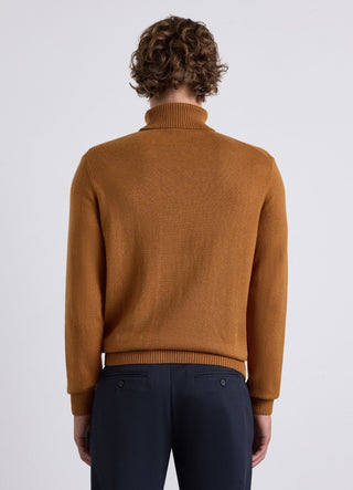 Rollkragenpullover mit geometrischem Strickmuster