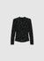 Long-sleeve mesh T-shirt with floral flocking