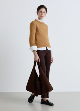 Crew neck jumper with dotted pattern