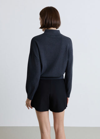 Pull en maille à col montant