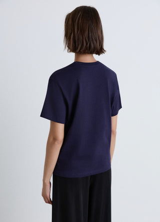 T-shirt with patch and lettering