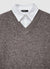Maglia con inserto camicia e scollo a V