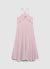 Long dress with ruffles and crossed straps