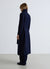 Long coat with high collar and belt