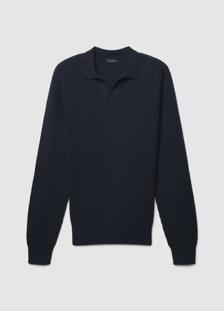 Maglia a coste con collo polo