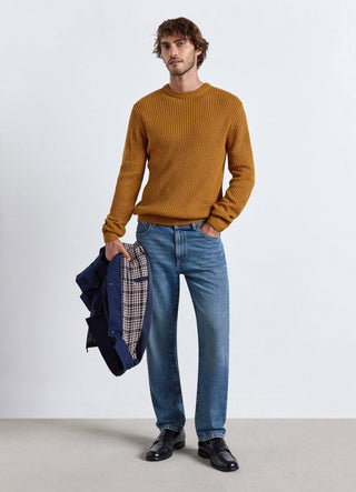 Honeycomb crew neck sweater