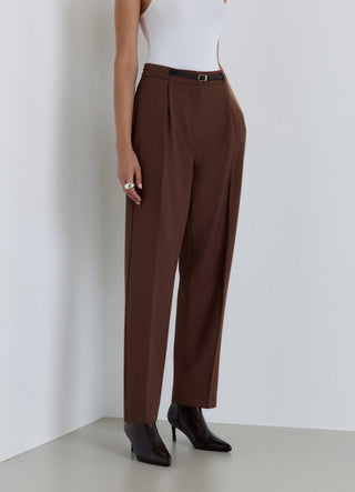 Plain straight-leg trousers