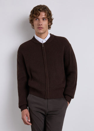 Bomber in maglia con zip