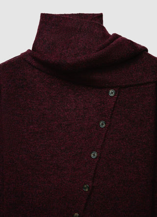 Cardigan with scarf collar and buttons